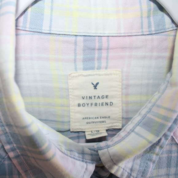 AEO | Vintage Boyfriend Flannel Shirt | Large - Picture 7 of 16